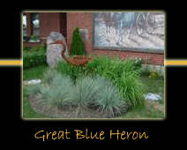 great blue heron steel sculpture by canadian sculptor hilary clark cole